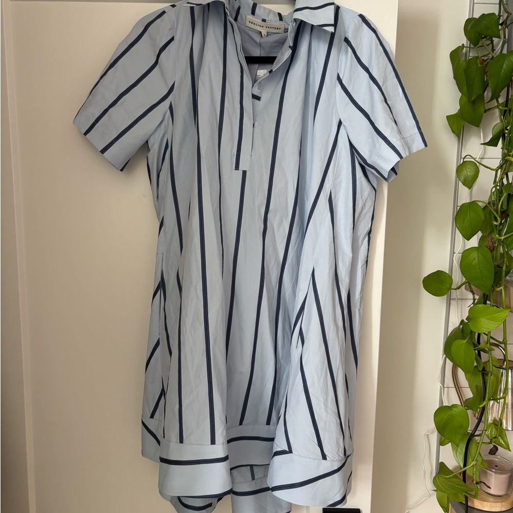 English Factory Light Blue Striped Blouse
